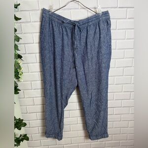 Old Navy Blue Linen Blend Pants - Size XL